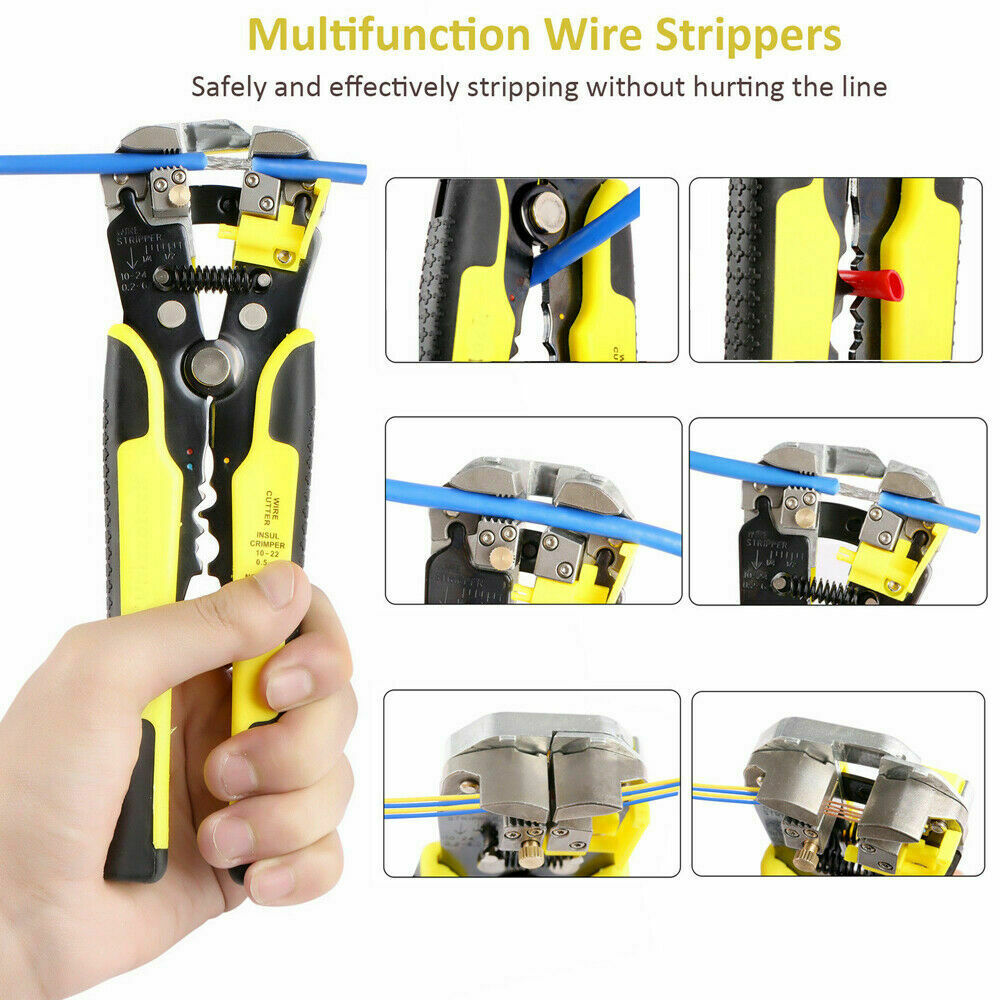 Professional Automatic Wire Striper Cutter Stripper Crimper Pliers Electric Tool 