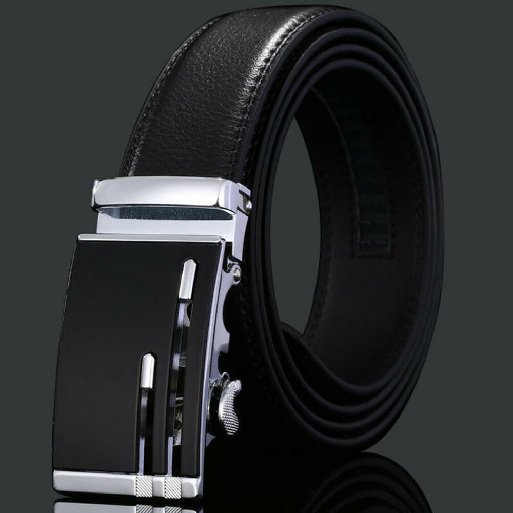 New Luxury Men's Casual Leather Waistband Automatic Buckle Belt Waist Strap Belt