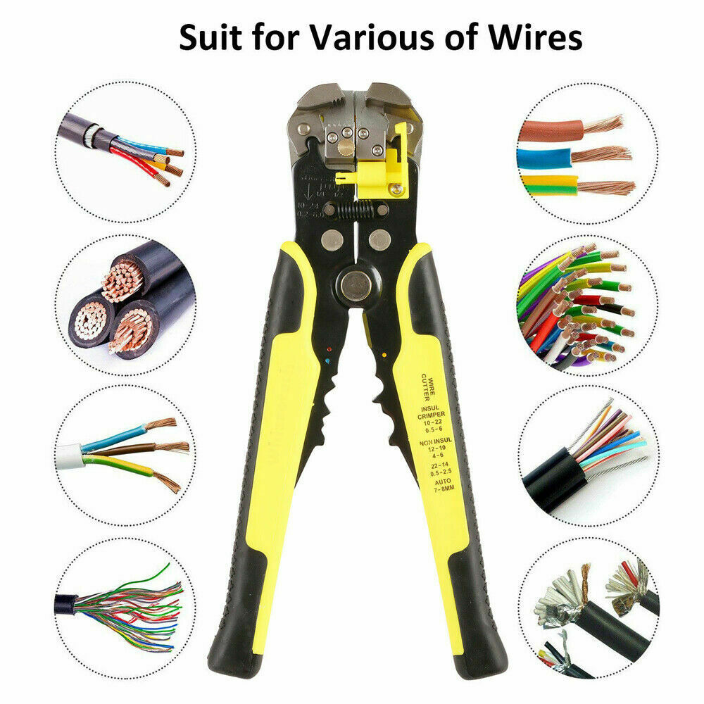 Professional Automatic Wire Striper Cutter Stripper Crimper Pliers Electric Tool