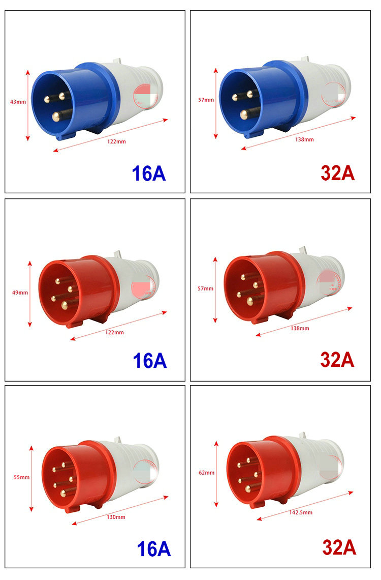 32A, 5pole idustrial plug (male and female)