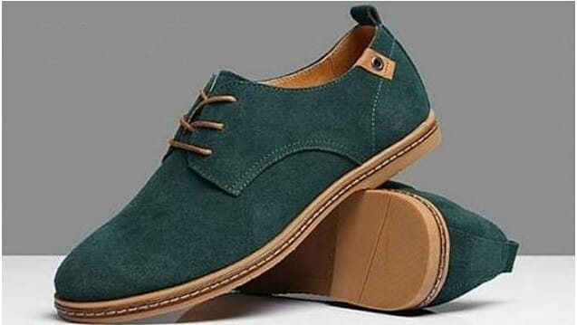 Forest Green Wide Fit Hand Made Shoe In stone