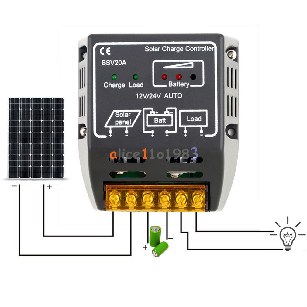 20A 12V/24V Solar Panel Charge Controller Battery Regulator Safe Protection New