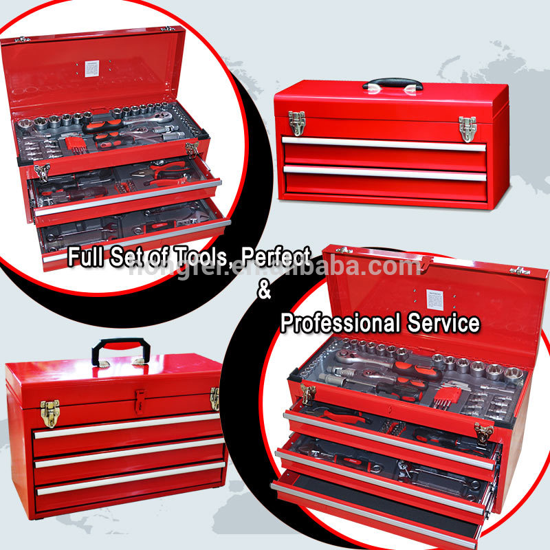 complete professional metal tool boxes with 3 drawer