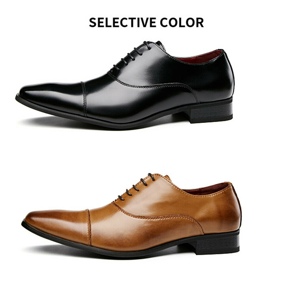 Men Formal Oxfords Leather Shoes Pointed Casual Business