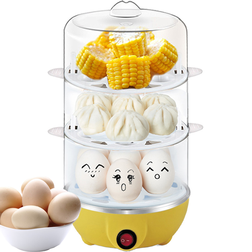 3 layers plastic microwave silicone electric egg poacher & boiler for 7 eggs