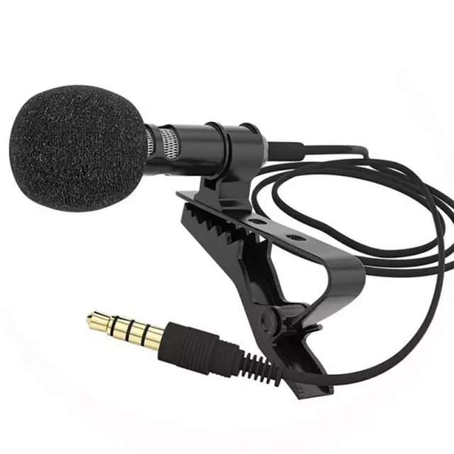 Portable 3.5mm wired clip microphone for phone and laptops