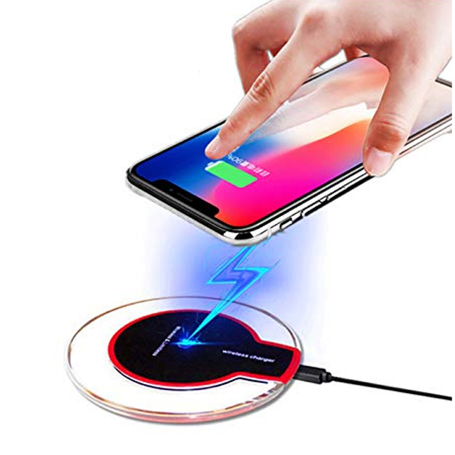 Universal QI wireless charger New Ultra-Thin Crystal K9 5W Wireless Charging for mobile