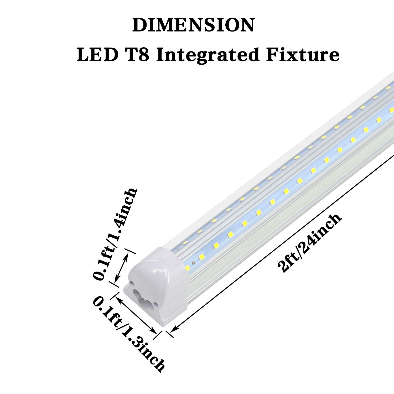 T8 Integrated Single Fixture - 2FT LED Light Fixture
