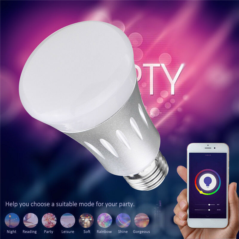 WiFi APP Remote Control Smart LED Bulb E27 RGBW Light For echo Alexa Google