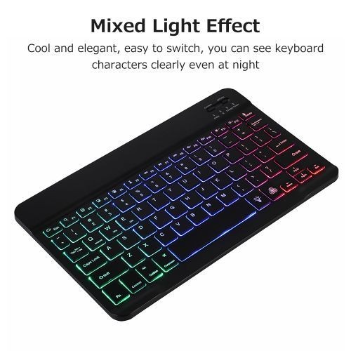 JA 10" Wireless BT Keyboard Ultra-thin Rechargeable Mixed Light