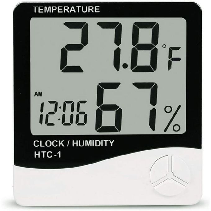 HTC Htc-1 Digital Lcd Display Max-min Temperature Meter Hygrometer/clock