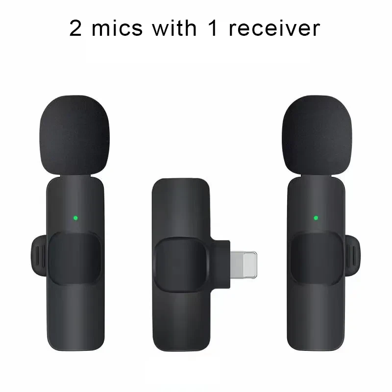 Professional mobilephones tablet PC lavalier wireless microphone lapel wireless mic 2.4G for live broadcasting vlogging karaoke