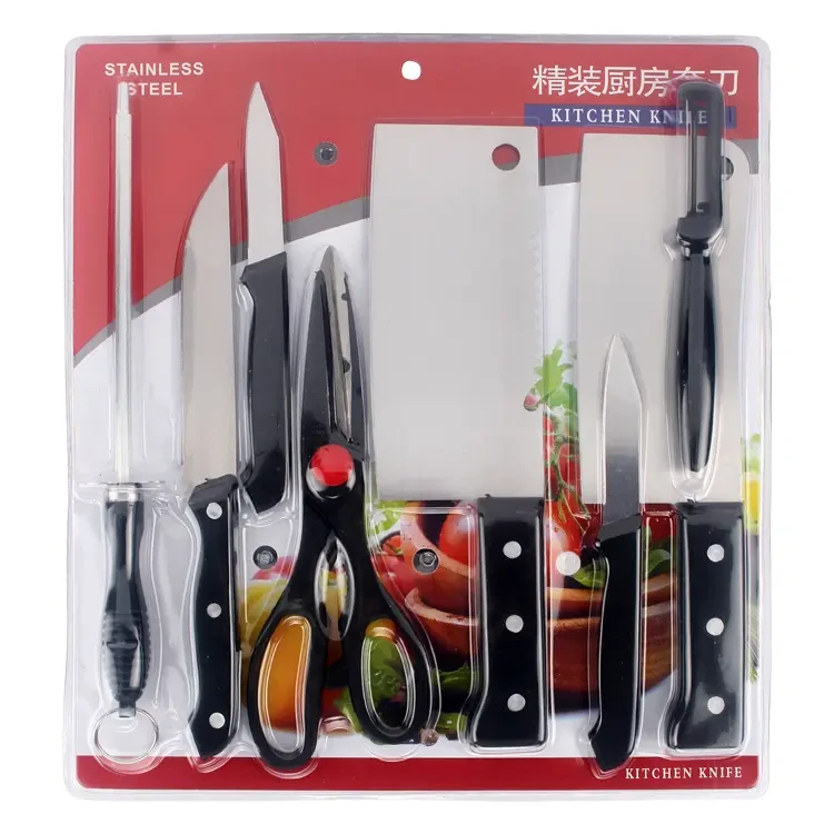 Kitchen knife set 8-piece business knife set stainless steel double-sided suction Knife Sets