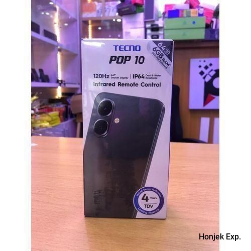 Tecno Pop 10 – 64GB ROM + 3GB RAM, 6.67” Display, 5000mAh Battery, 13MP Dual Camera, 4G Smartphone