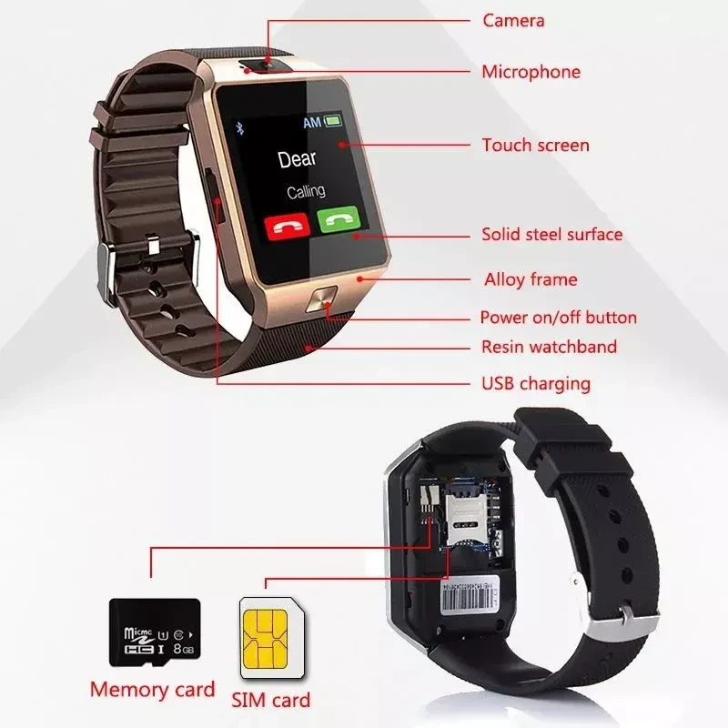 SIM Card DZ09 smart watch phone mobile phone Internet touch screen GPS Sedentary Reminder camera smartwatch
