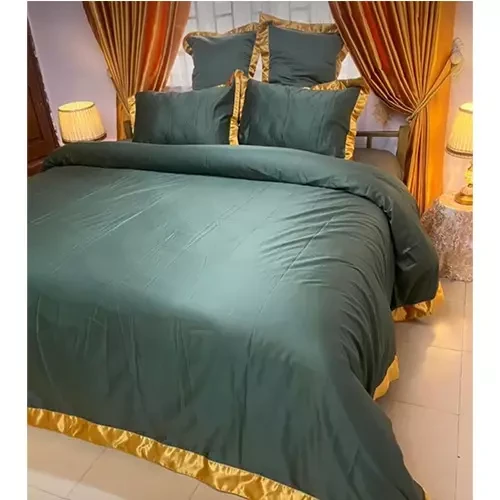 100% Plain Polish Green Cotton Bedding Set