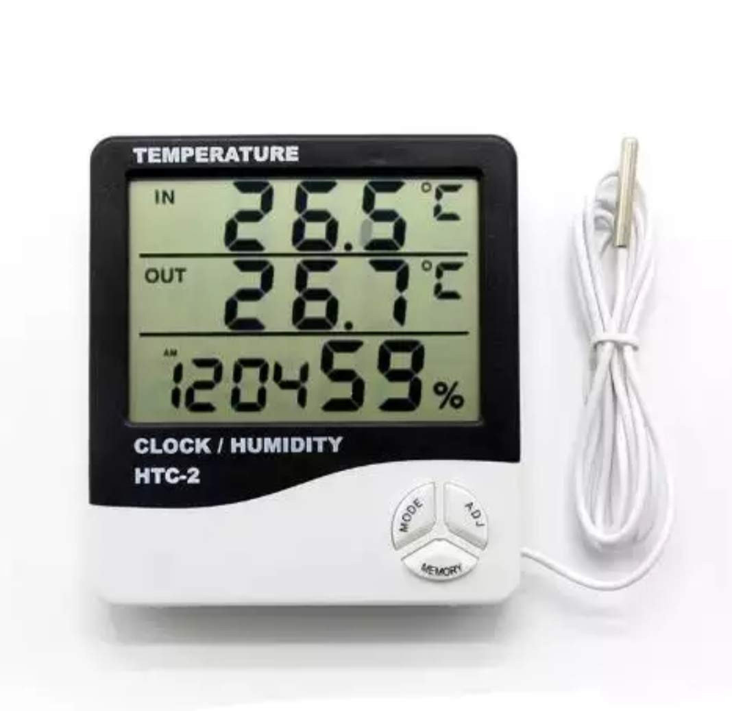 Htc-2 Digital Indoor/outdoor Thermo-hygrometer Temperature Humidity Meter Tester With Time