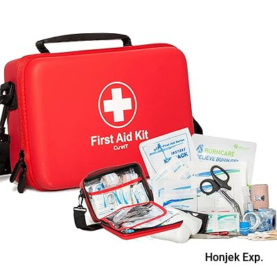 Waterproof All Purpose First Aid Kit with Shoulder Straps for Easy Carry